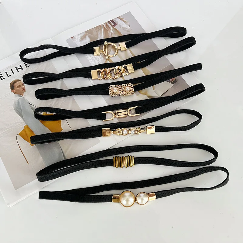Elastic elastic waistband, women's ins, trendy, retro fashion, simple and versatile, with dresses, thin waist decorations
Elastic elastic waistband, women's ins, trendy, retro fashion, simple and versatile, with dresses, thin waist decorations