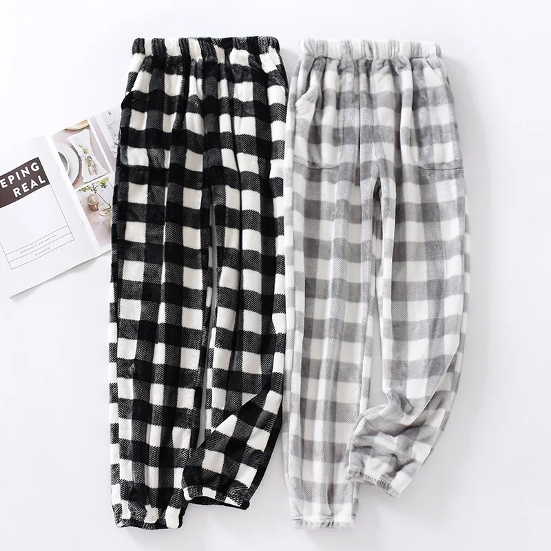 Autumn and Winter Super Warm Thickening Flannel Men's Plaid Pants Black Grey Colors Matching Men Pajamas Trousers
Autumn and Winter Super Warm Thickening Flannel Men's Plaid Pants Black Grey Colors Matching Men Pajamas Trousers
