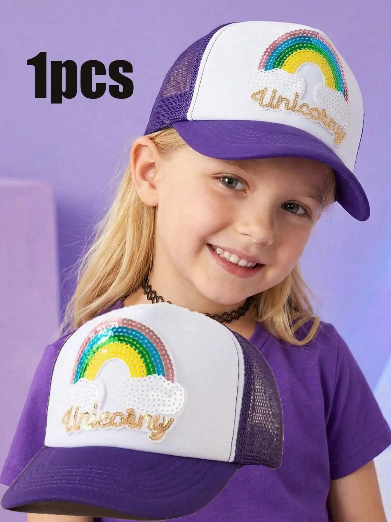 1Pc 3-8Y Girls Rainbow Purple Sequins Mesh Baseball Cap Breathable Adjustable Buckle Outdoor Sports Sun Hat
1Pc 3-8Y Girls Rainbow Purple Sequins Mesh Baseball Cap Breathable Adjustable Buckle Outdoor Sports Sun Hat
