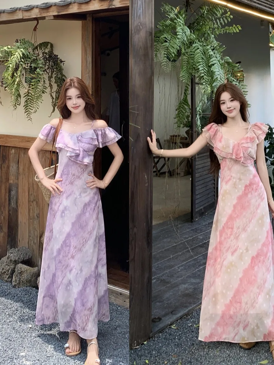 Slimming Large Size Summer Dress Gradient Color Block Strap Design French Style Print A-Line Long Skirt for plus Size Women
Slimming Large Size Summer Dress Gradient Color Block Strap Design French Style Print A-Line Long Skirt for plus Size Women