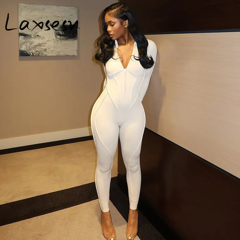 Laxsesu Women Skinny Jumpsuit Black White 2025 Sexy Zipper Long Sleeve Back Open Hollow Bodycon Work Out Sporty Overalls
Laxsesu Women Skinny Jumpsuit Black White 2025 Sexy Zipper Long Sleeve Back Open Hollow Bodycon Work Out Sporty Overalls