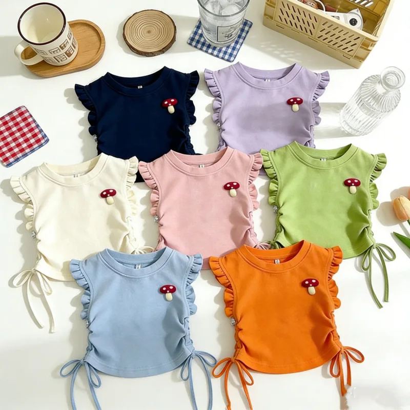 2-7Y Children's Clothing Summer Korean Style Girls' T-shirt Cartoon Pattern Girls' Clothes Drawstring Flying Sleeves Sweet
2-7Y Children's Clothing Summer Korean Style Girls' T-shirt Cartoon Pattern Girls' Clothes Drawstring Flying Sleeves Sweet