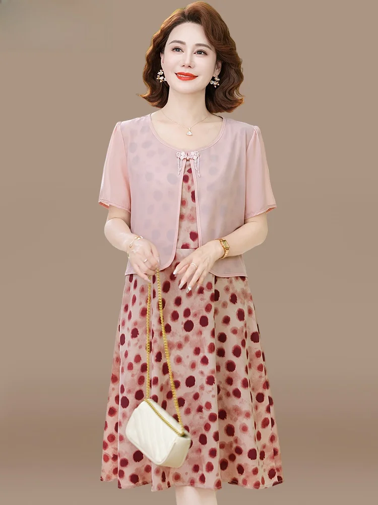 New Chinese Sle Summer Dr Midi Skirt for Middle-Aged Women Faionable Chiffon Gown Loose Fit round Ne ort Sve
New Chinese Sle Summer Dr Midi Skirt for Middle-Aged Women Faionable Chiffon Gown Loose Fit round Ne ort Sve