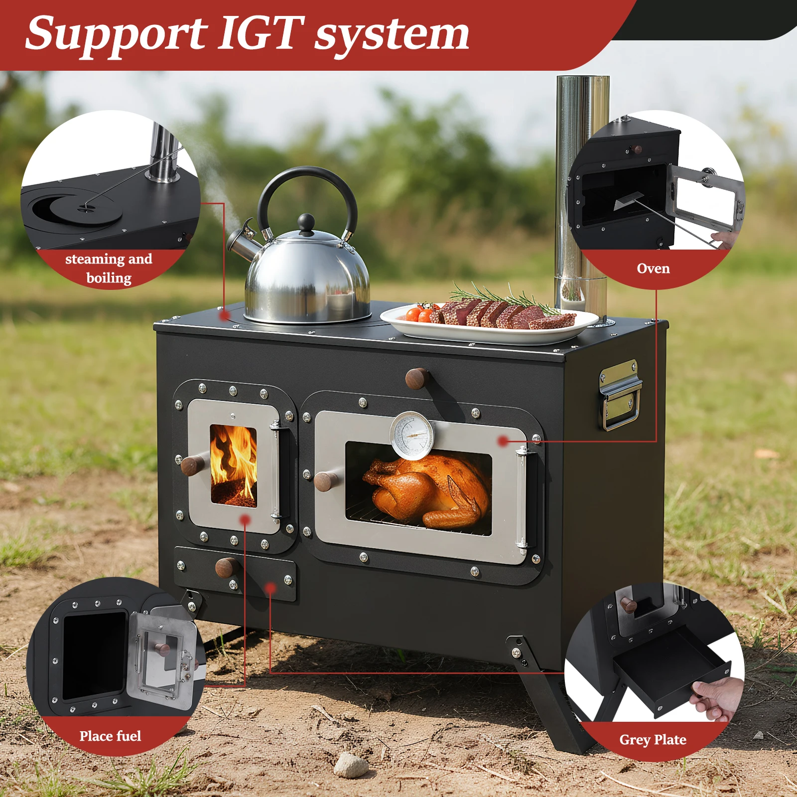 Wood Burning Stove with Chimney Pipe Stainless Wood Burning Stove with Oven for Outdoor Heating & Cooking Ice Fishing Hunting
Wood Burning Stove with Chimney Pipe Stainless Wood Burning Stove with Oven for Outdoor Heating & Cooking Ice Fishing Hunting
