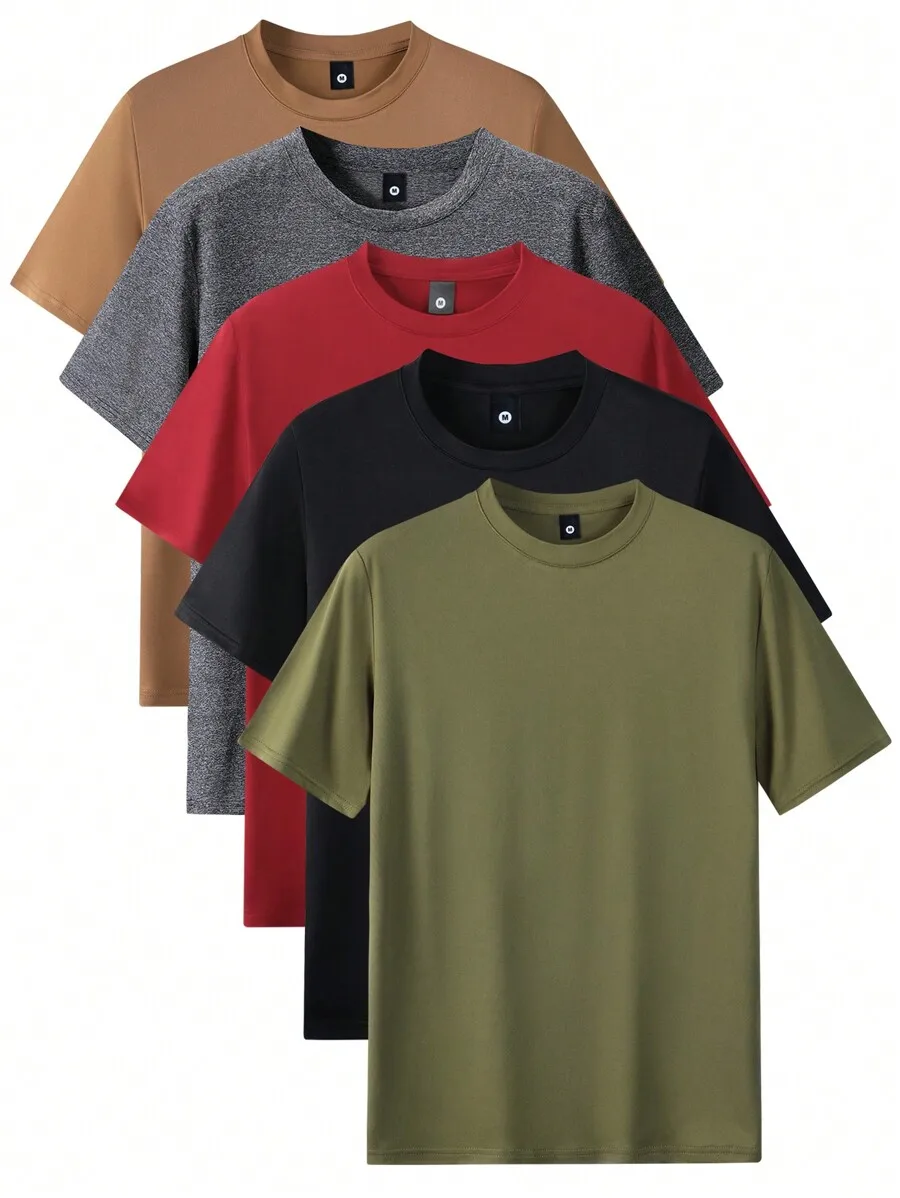 5pcs Mens Regular Fit Short Sleeve Solid Color Casual Lightweight T-Shirt
5pcs Mens Regular Fit Short Sleeve Solid Color Casual Lightweight T-Shirt