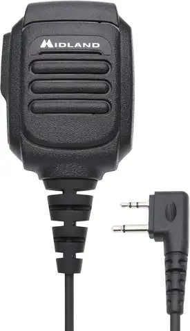 Midland AVPH10 Handfunkgerät mit Schultermikrofon und drehbarem Clip – PTT Schwarz