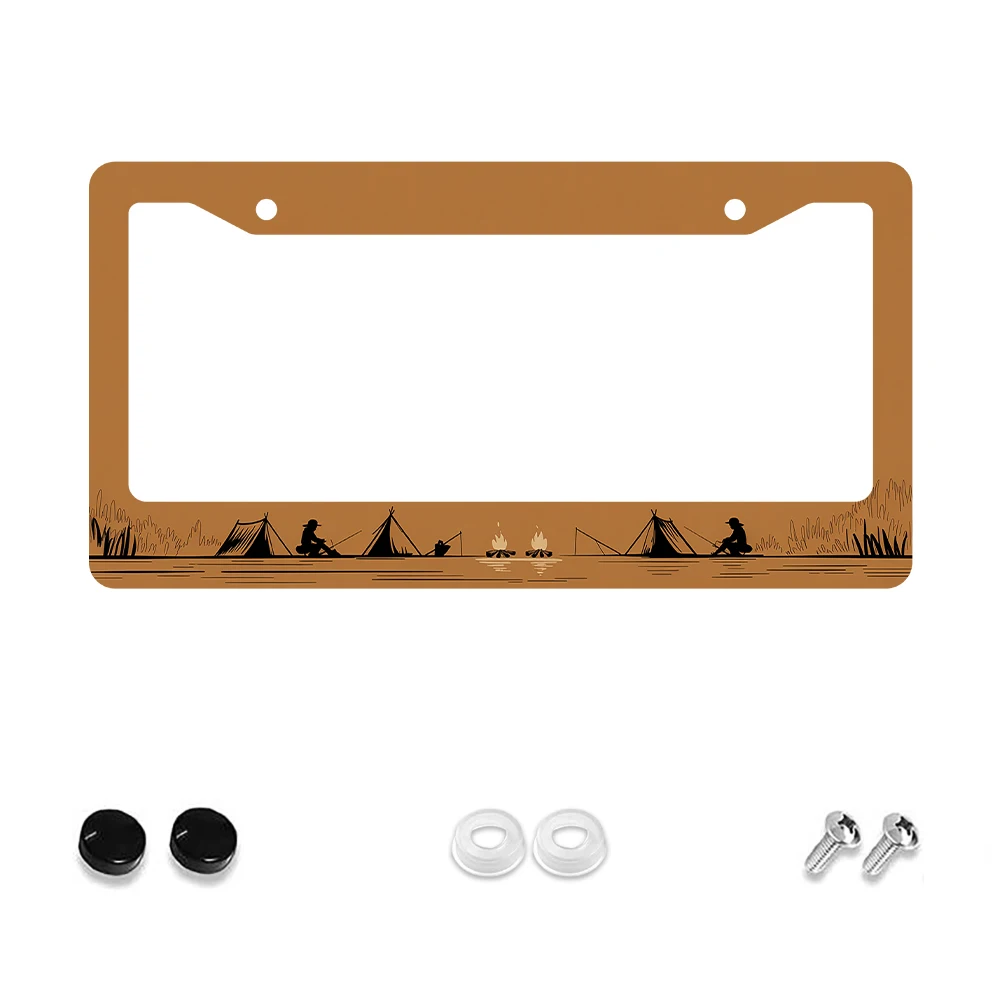 1pc Brown 2-Hole License Plate Frame with Camping Pattern, Aluminum Material, 6x12 Inches, Includes Screw Set, Retro Novelty Ca
1pc Brown 2-Hole License Plate Frame with Camping Pattern, Aluminum Material, 6x12 Inches, Includes Screw Set, Retro Novelty Ca
