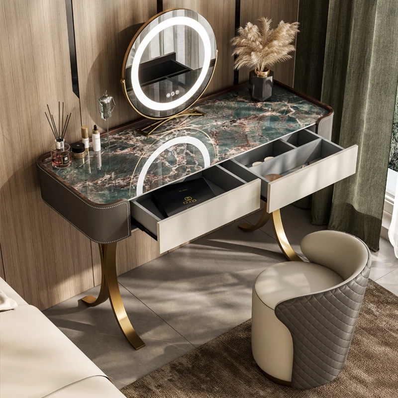 Luxury Bedroom Vanity Table Women Modern European Jewelry Makeup Dressing Table Organizer Bedside Vestidores Trendy Furniture
Luxury Bedroom Vanity Table Women Modern European Jewelry Makeup Dressing Table Organizer Bedside Vestidores Trendy Furniture