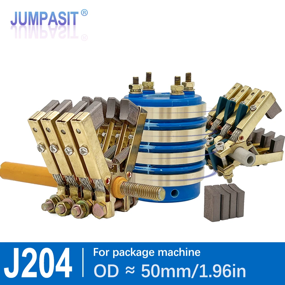 Jumpasit J204 50mm OD Set Collector Slip Ring Copper Rotary Package Machine 6x12 Carbon Brush
Jumpasit J204 50mm OD Set Collector Slip Ring Copper Rotary Package Machine 6x12 Carbon Brush