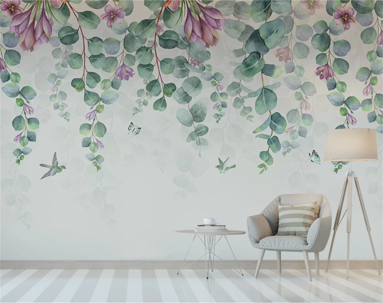Custom 3d wallpaper mural Nordic simple watercolor flowers leaves bird bedroom background wall papel de parede home decoration
Custom 3d wallpaper mural Nordic simple watercolor flowers leaves bird bedroom background wall papel de parede home decoration