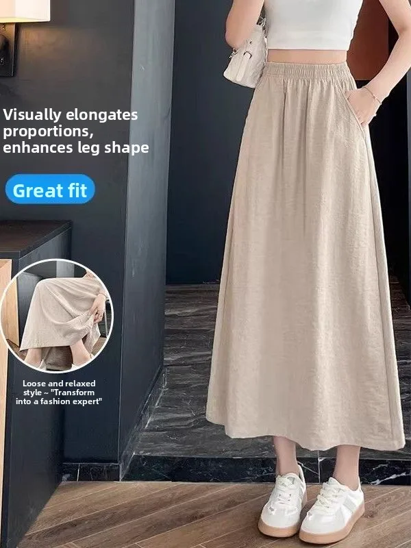 Fashionable Slimming Mid-Length Long Dress Korean Style Pure Color Versatile High Waist Nine-Piece Trendy A-Line Skirt
Fashionable Slimming Mid-Length Long Dress Korean Style Pure Color Versatile High Waist Nine-Piece Trendy A-Line Skirt