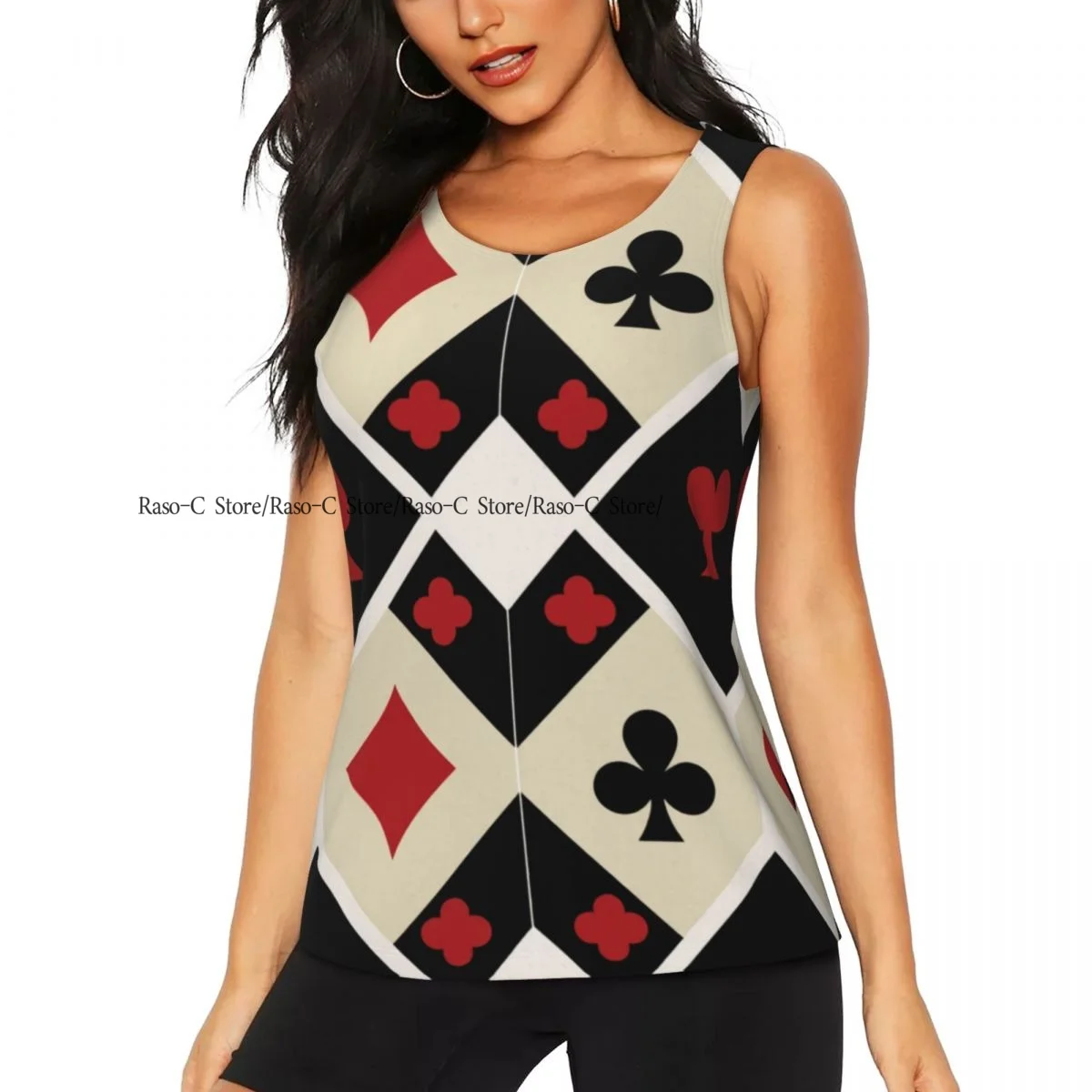 Women Casual Sport Yoga Vest Card Suit Clubs Tambourines Spades Quick Dry Running T-shirt Training Workout Gym Sleeveles
Women Casual Sport Yoga Vest Card Suit Clubs Tambourines Spades Quick Dry Running T-shirt Training Workout Gym Sleeveles