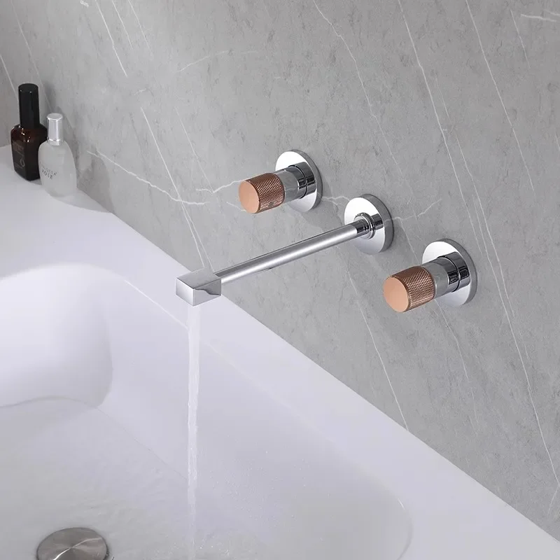 Chrome Rose Gold Bathroom Faucet In-Wall Basin Faucet Hot and Cold Gray Bathroom Sink Tap Basin Mixer Tap Set
Chrome Rose Gold Bathroom Faucet In-Wall Basin Faucet Hot and Cold Gray Bathroom Sink Tap Basin Mixer Tap Set