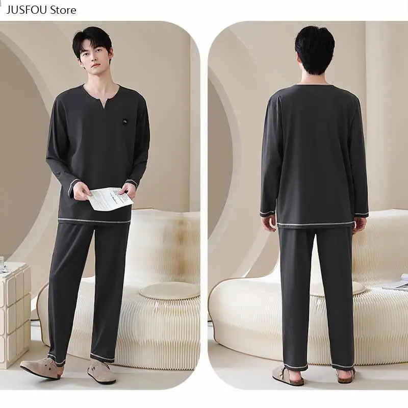 Youth Men Cotton Loungewear Set Spring Autumn Oversized Pajamas Soft Breathable Casual Home Wear Suitable for Outdoor Daily Wear
Youth Men Cotton Loungewear Set Spring Autumn Oversized Pajamas Soft Breathable Casual Home Wear Suitable for Outdoor Daily Wear