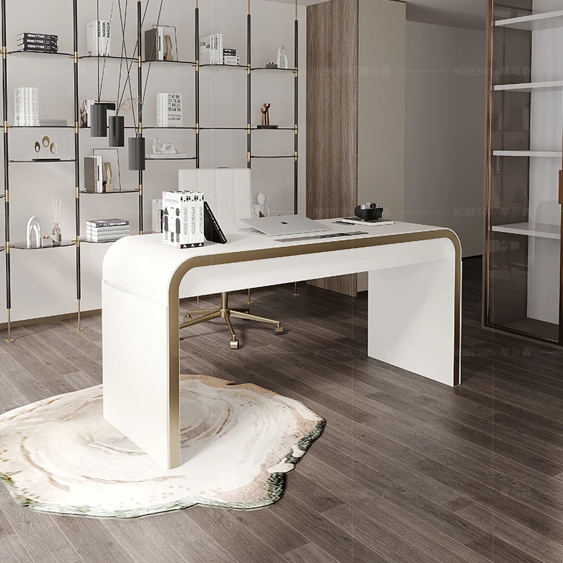 Asthetic Working Office Desk White Socket Leather Workstation Executive Computer Table Drawers Modern Escritorio Furniture
Asthetic Working Office Desk White Socket Leather Workstation Executive Computer Table Drawers Modern Escritorio Furniture