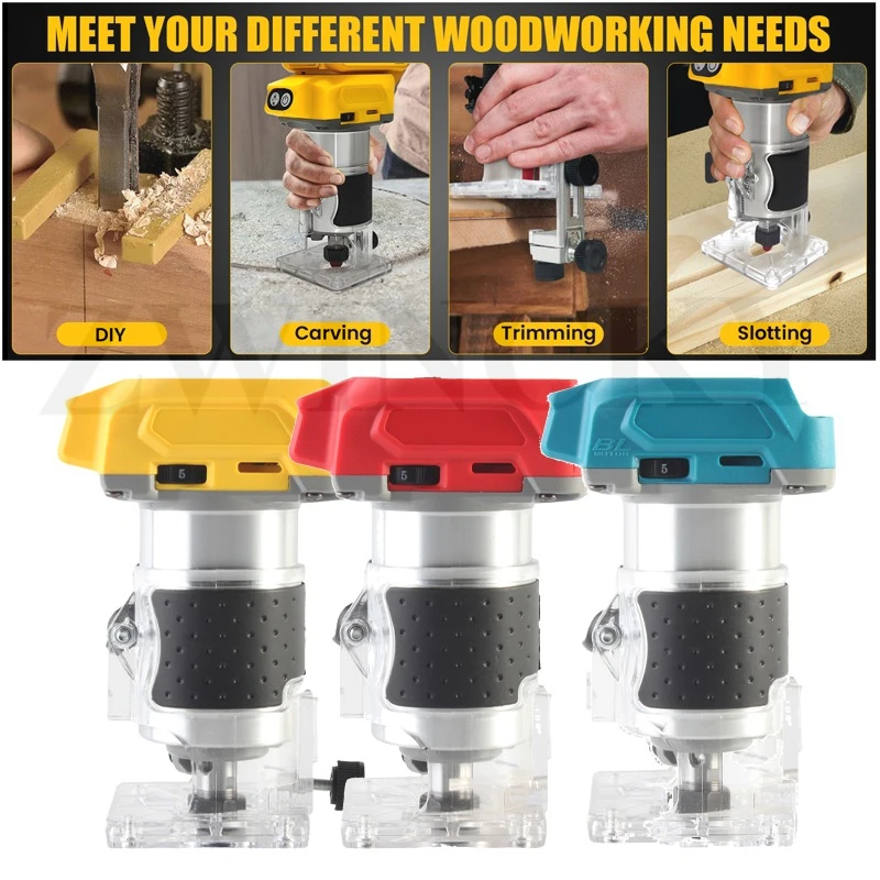 For Dewalt/Makita/Milwaukee 18V Battery Brushless Cordless Trimmer 5 Speeds Brushless Electric Router Woodworker Carpenter Tools
For Dewalt/Makita/Milwaukee 18V Battery Brushless Cordless Trimmer 5 Speeds Brushless Electric Router Woodworker Carpenter Tools