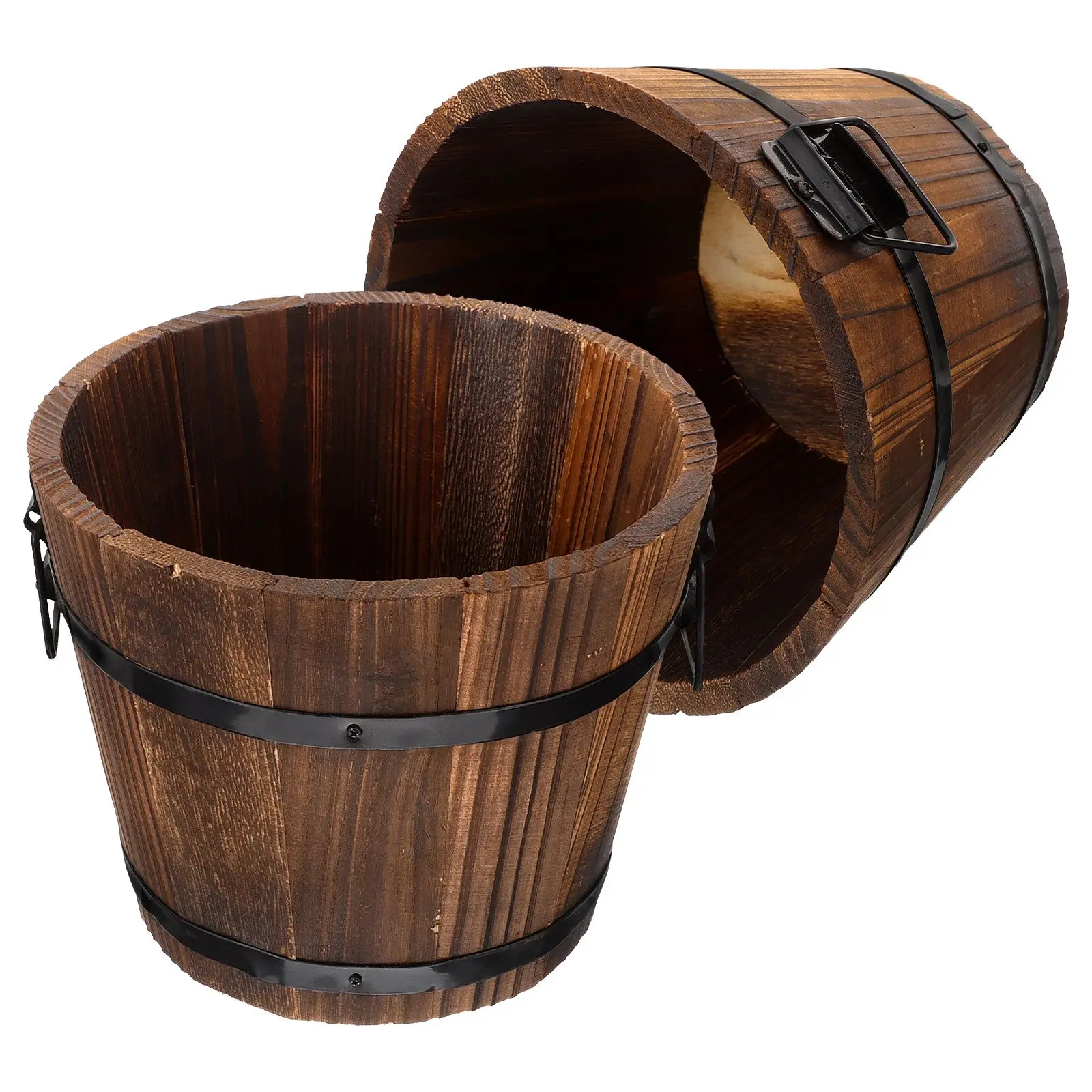 2Pcs Wooden Flower Pot Carbonized EcoFriendly Barrel for Garden Balcony Vintage Succulent Decor Home Yard Planter
2Pcs Wooden Flower Pot Carbonized EcoFriendly Barrel for Garden Balcony Vintage Succulent Decor Home Yard Planter