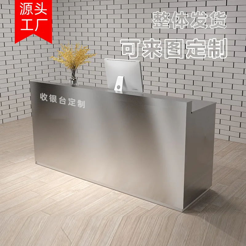 Front desk checkout page Bar counter Stainless steel computer integrated table Company reception desk Clothing store Beauty salo
Front desk checkout page Bar counter Stainless steel computer integrated table Company reception desk Clothing store Beauty salo
