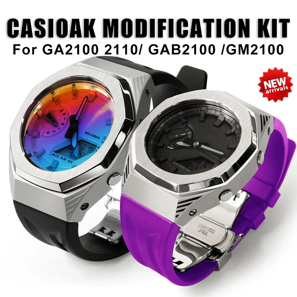 Luxury Metal Bezel With Screw For Casioak GA2100 /2110 GAB2100 Modification Kit For GM2100 Steel Case Rubber Strap Accessories
Luxury Metal Bezel With Screw For Casioak GA2100 /2110 GAB2100 Modification Kit For GM2100 Steel Case Rubber Strap Accessories