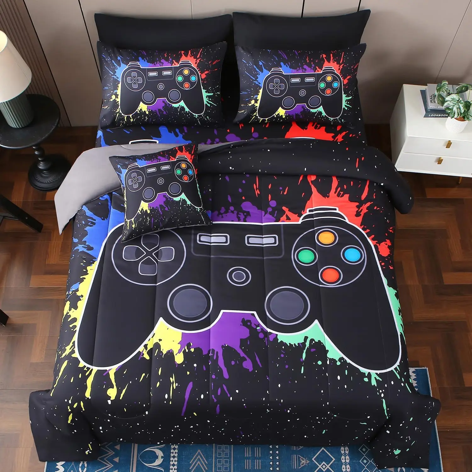 Twin Gamer Comforter Sets For Boys,6 Piece Bed In A Bag 3D Video Game Bedding -All Season Microfiber Gamer Bedding Sets For
Twin Gamer Comforter Sets For Boys,6 Piece Bed In A Bag 3D Video Game Bedding -All Season Microfiber Gamer Bedding Sets For