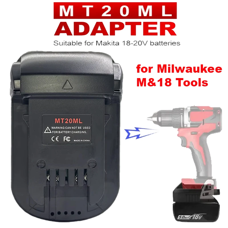 MT20ML Battery Converter Adapter for Makita 18V/20V BL1830 BL1840 BL1860 BL1815 Li-Ion Battery for Milwaukee M&18 Tools
MT20ML Battery Converter Adapter for Makita 18V/20V BL1830 BL1840 BL1860 BL1815 Li-Ion Battery for Milwaukee M&18 Tools