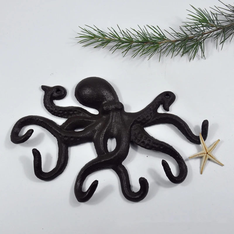 Octopus Cast Iron Rack, Key Holder, 6 Hooks, Clothes, Hats, Towels, Keys Living Room, Bathroom Decorative Hanging Shelf, on Sal
Octopus Cast Iron Rack, Key Holder, 6 Hooks, Clothes, Hats, Towels, Keys Living Room, Bathroom Decorative Hanging Shelf, on Sal