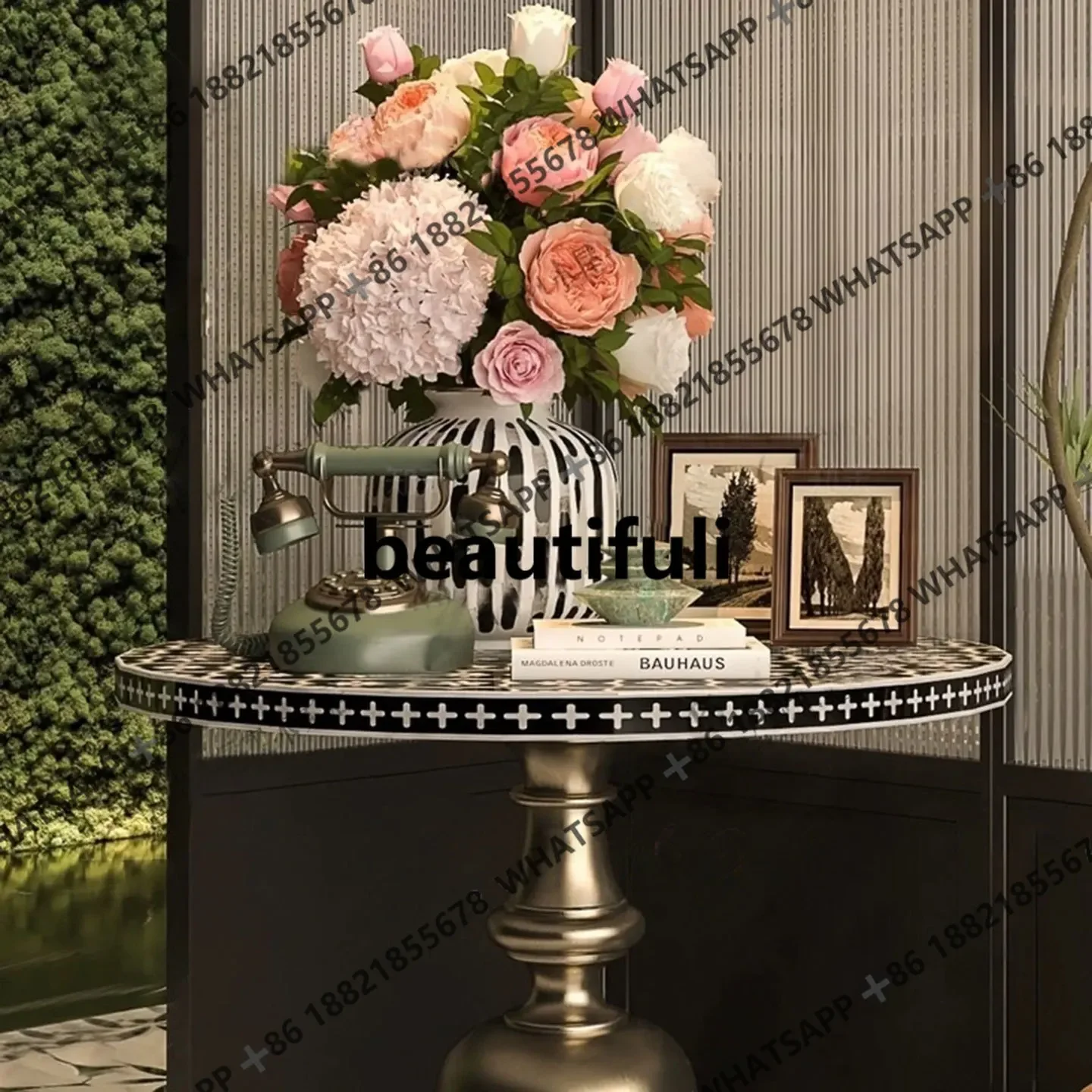 New arrive American hand-painted solid wood dining table, neo-classical dining room, golden coffee table, decorated small round
New arrive American hand-painted solid wood dining table, neo-classical dining room, golden coffee table, decorated small round