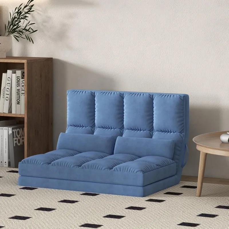Convertible floor sofa chair, pullout sofa bed, Guest recliner, 2 pillows, adjustable back and headrest, 40.25" L, blue
Convertible floor sofa chair, pullout sofa bed, Guest recliner, 2 pillows, adjustable back and headrest, 40.25" L, blue