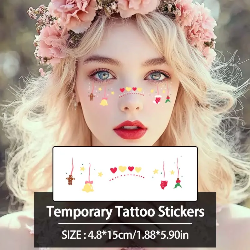 1Pc Christmas Cartoon Temporary Tattoo Sticker, Long-lasting and Waterproof, Realistic Fake Tattoos for Women, Suitable For Face
1Pc Christmas Cartoon Temporary Tattoo Sticker, Long-lasting and Waterproof, Realistic Fake Tattoos for Women, Suitable For Face
