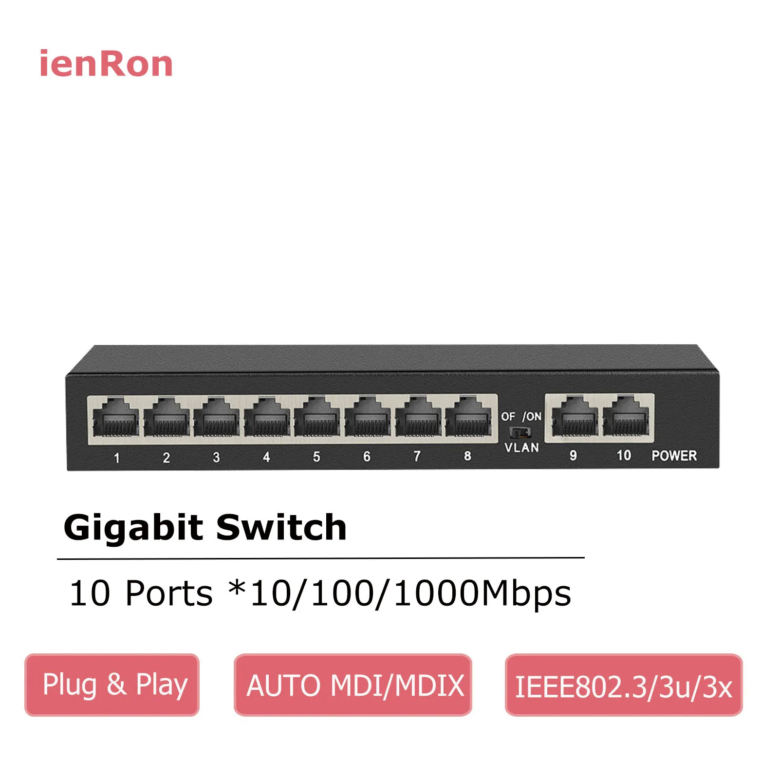 Gigabit Switch 10/5 Ports 100/1000Mbps Network Switch NO POE Gigabit Ethernet Switch Fast Internet Access RJ45 Hub Splitter
Gigabit Switch 10/5 Ports 100/1000Mbps Network Switch NO POE Gigabit Ethernet Switch Fast Internet Access RJ45 Hub Splitter