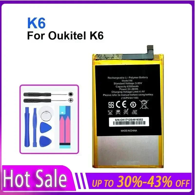 6300mAh Portable Power Bank Battery for Oukitel K6 K 6 Bateria Batteries Warranty + Track Code
6300mAh Portable Power Bank Battery for Oukitel K6 K 6 Bateria Batteries Warranty + Track Code