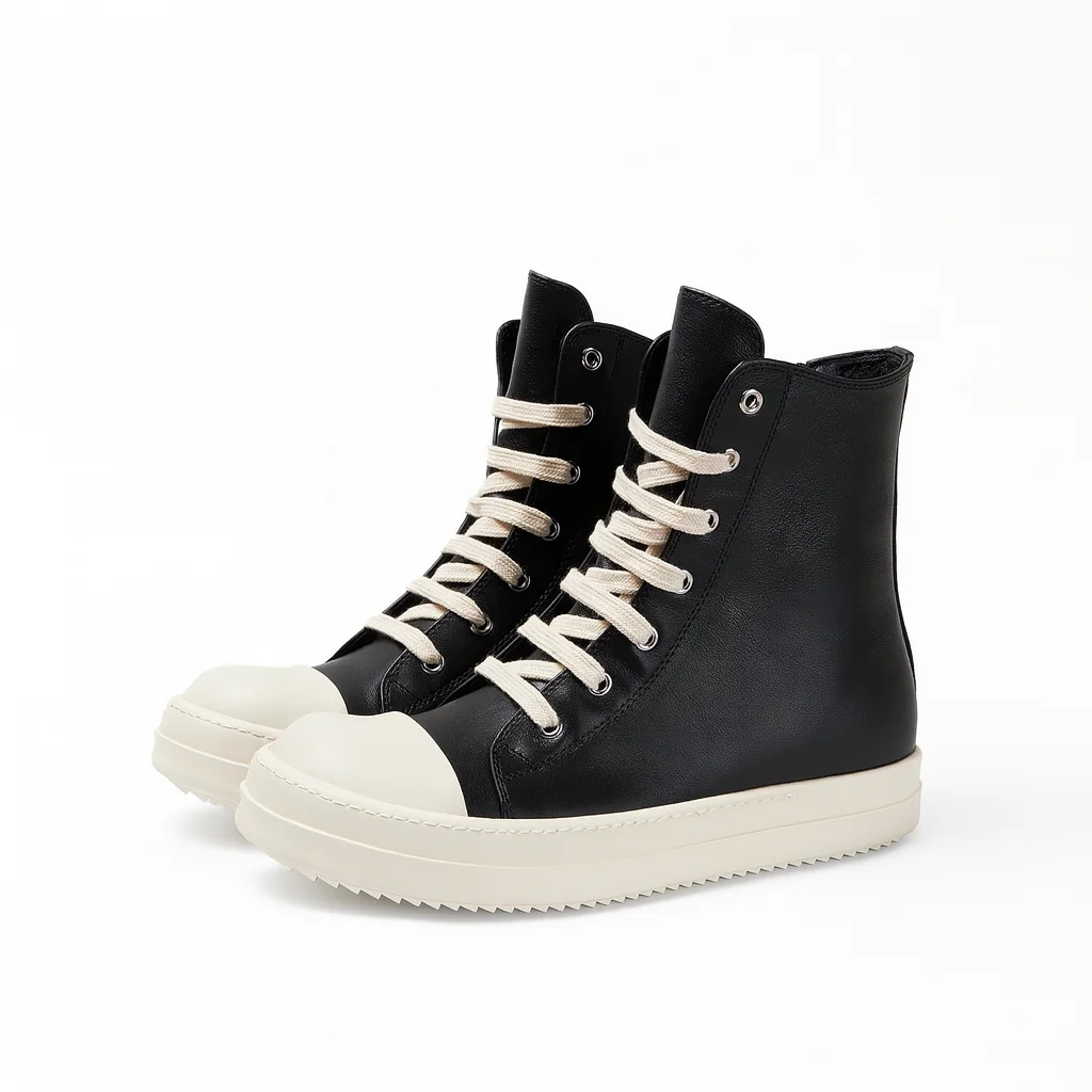 Unisex High Top Leather Ankle Boots with Zipper – Black Gothic Punk Platform Sneakers, Casual Designer Luxury Shoes
Unisex High Top Leather Ankle Boots with Zipper – Black Gothic Punk Platform Sneakers, Casual Designer Luxury Shoes