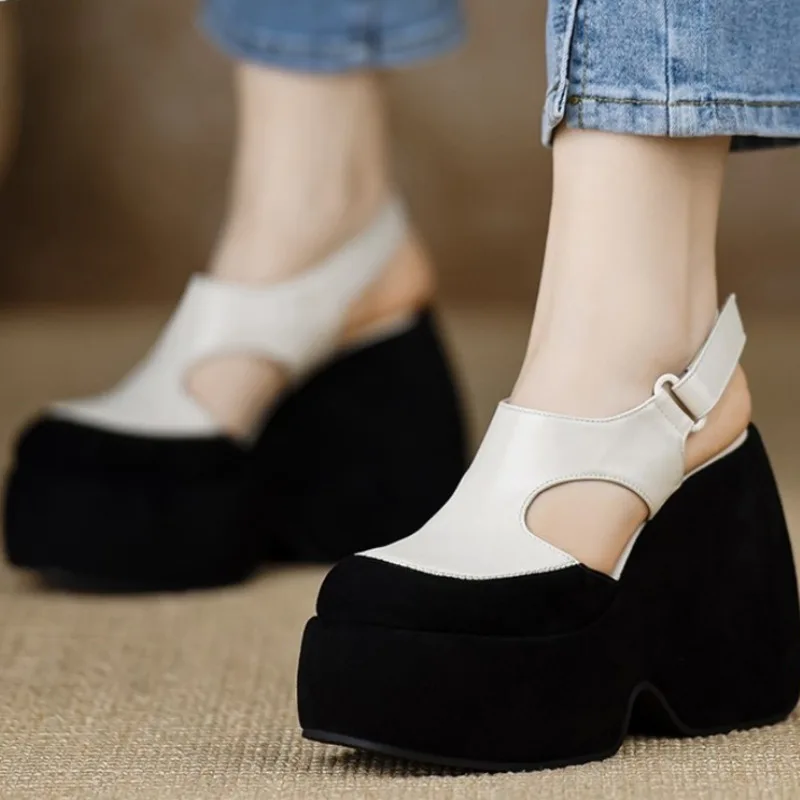 Сандалии на платформе на очень высоком каблуке, женская обувь, летние тапочки, брендовая новая обувь на массивном каблуке с открытой пяткой, модельерские туфли-лодочки Mujer
Сандалии на платформе на очень высоком каблуке, женская обувь, летние тапочки, брендовая новая обувь на массивном каблуке с открытой пяткой, модельерские туфли-лодочки Mujer