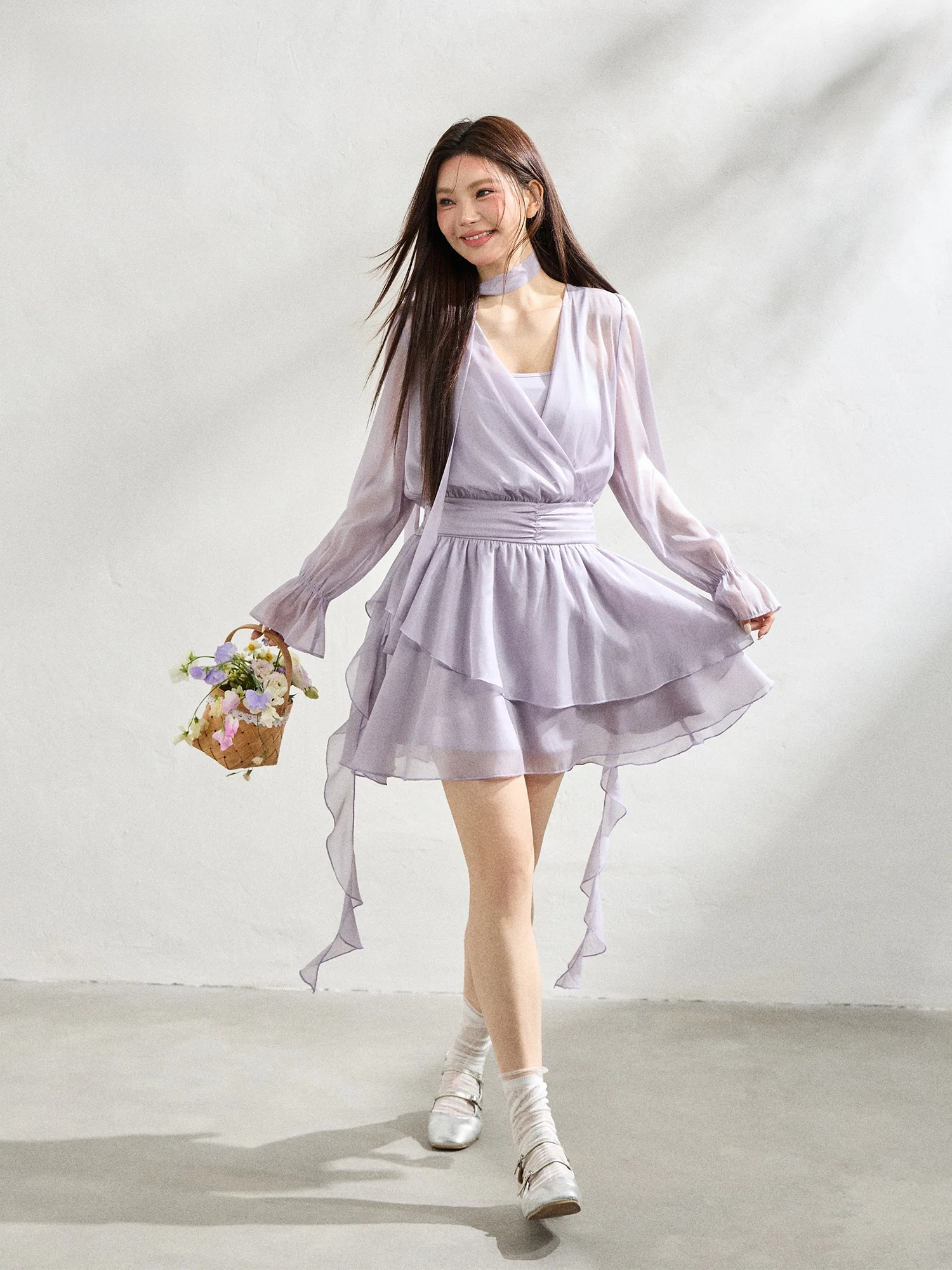 Princ Sle V-Ne Midi Skirt Set for plus Size Women Romantic Purple Gauze Dr with Saes Korean Faion Casual Wear
Princ Sle V-Ne Midi Skirt Set for plus Size Women Romantic Purple Gauze Dr with Saes Korean Faion Casual Wear