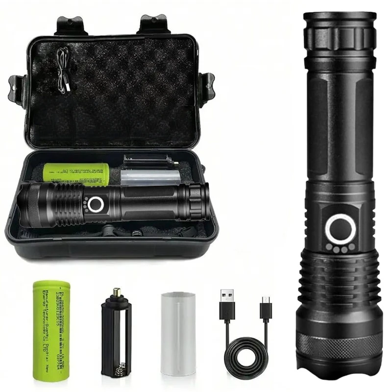 High Power LED Flashlight Super Bright Rechargeable Flashlight Portable Ultra Power Torch Lighting Outdoor Emergency use
High Power LED Flashlight Super Bright Rechargeable Flashlight Portable Ultra Power Torch Lighting Outdoor Emergency use