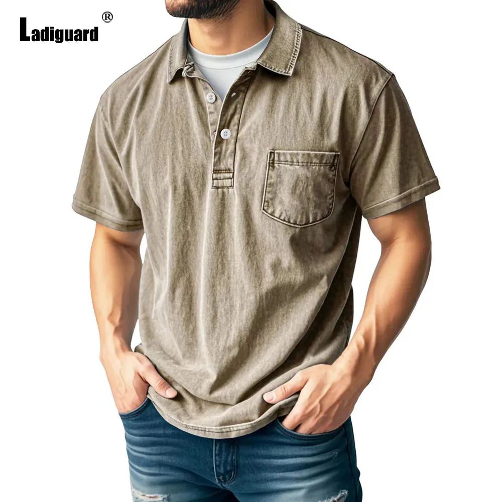 Men's Stand Pocket Casual Blouse Solid Khaki Gray Polos 2025 European Summer Beach Shirts Sexy Mens clothing Plus Size S-5XL 
Men's Stand Pocket Casual Blouse Solid Khaki Gray Polos 2025 European Summer Beach Shirts Sexy Mens clothing Plus Size S-5XL