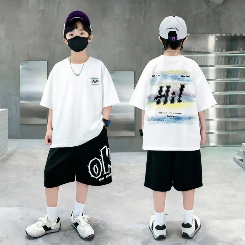 Fashion Cotton Boys Clothes Sets Summer Hip Hop Letter T-Shirt + Shorts 2PCS Outfits Sport Children Kids Clothing Teenage 4-14 Y
Fashion Cotton Boys Clothes Sets Summer Hip Hop Letter T-Shirt + Shorts 2PCS Outfits Sport Children Kids Clothing Teenage 4-14 Y
