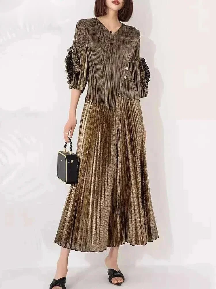 Pleated 3D Flowers 2 Pieces Set V Neck Chic Style Tops + Wide Leg Pants Loose Elegant Lady Fashion New 2026 Clothes 17GRWKR
Pleated 3D Flowers 2 Pieces Set V Neck Chic Style Tops + Wide Leg Pants Loose Elegant Lady Fashion New 2026 Clothes 17GRWKR