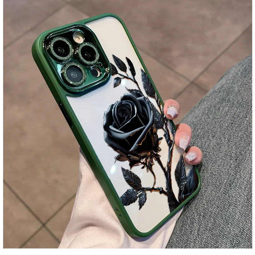 Elegant black rose phone case for iPhone 17Promax 16 15 14 Pro 13 12 11 Pro Max Case Glitter Lens Transparent Soft Cover
Elegant black rose phone case for iPhone 17Promax 16 15 14 Pro 13 12 11 Pro Max Case Glitter Lens Transparent Soft Cover