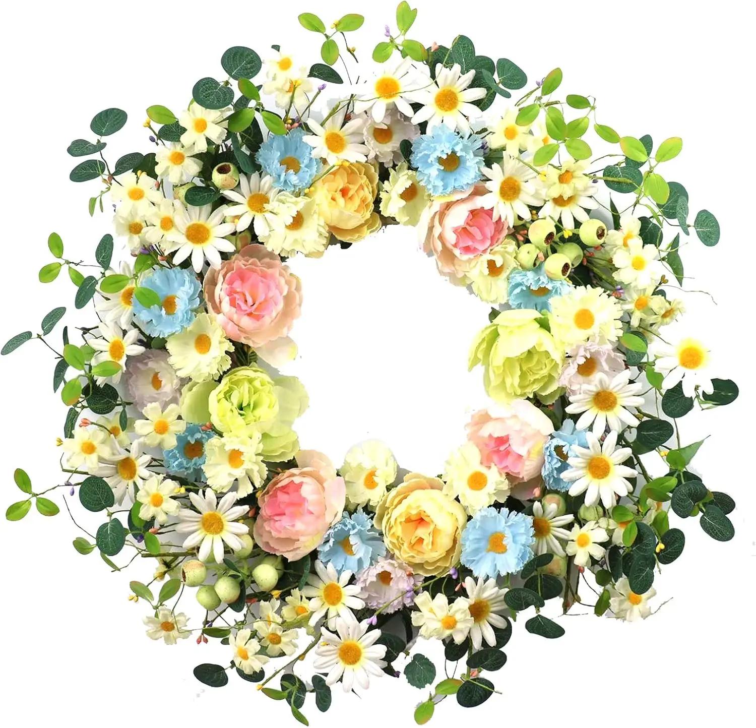 JINGHONG 24” Artificial Flower Wreath,Daisy and Rose Wreath Colorful Spring/Summer Floral Wreaths for Front Door Wall Window and Holiday Festival Party Banquet Wedding Decor
JINGHONG 24” Artificial Flower Wreath,Daisy and Rose Wreath Colorful Spring/Summer Floral Wreaths for Front Door Wall Window and Holiday Festival Party Banquet Wedding Decor