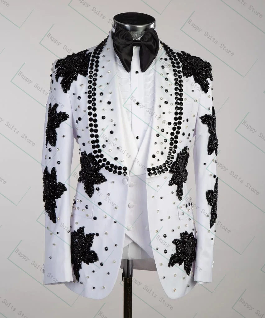 Crystals White Men Suit Pant Set 2 Pcs Blazer+Trousers Formal Office Business Jacket Groom Prom Wedding Tuxedos Customized Coat
Crystals White Men Suit Pant Set 2 Pcs Blazer+Trousers Formal Office Business Jacket Groom Prom Wedding Tuxedos Customized Coat
