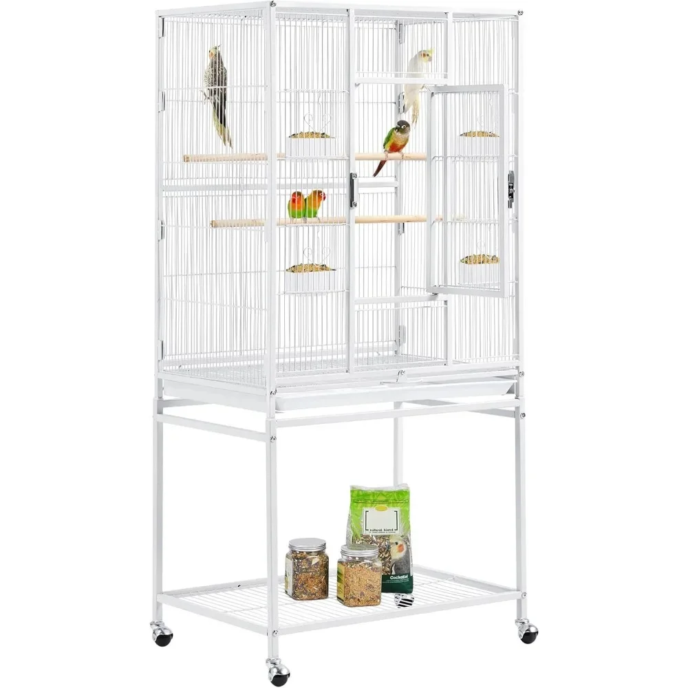 54" Large Flight Bird Cage for Parrots, Macaws, Cockatiels, Sun Parakeets, Lovebirds, Green Cheek Conures Solution
54" Large Flight Bird Cage for Parrots, Macaws, Cockatiels, Sun Parakeets, Lovebirds, Green Cheek Conures Solution
