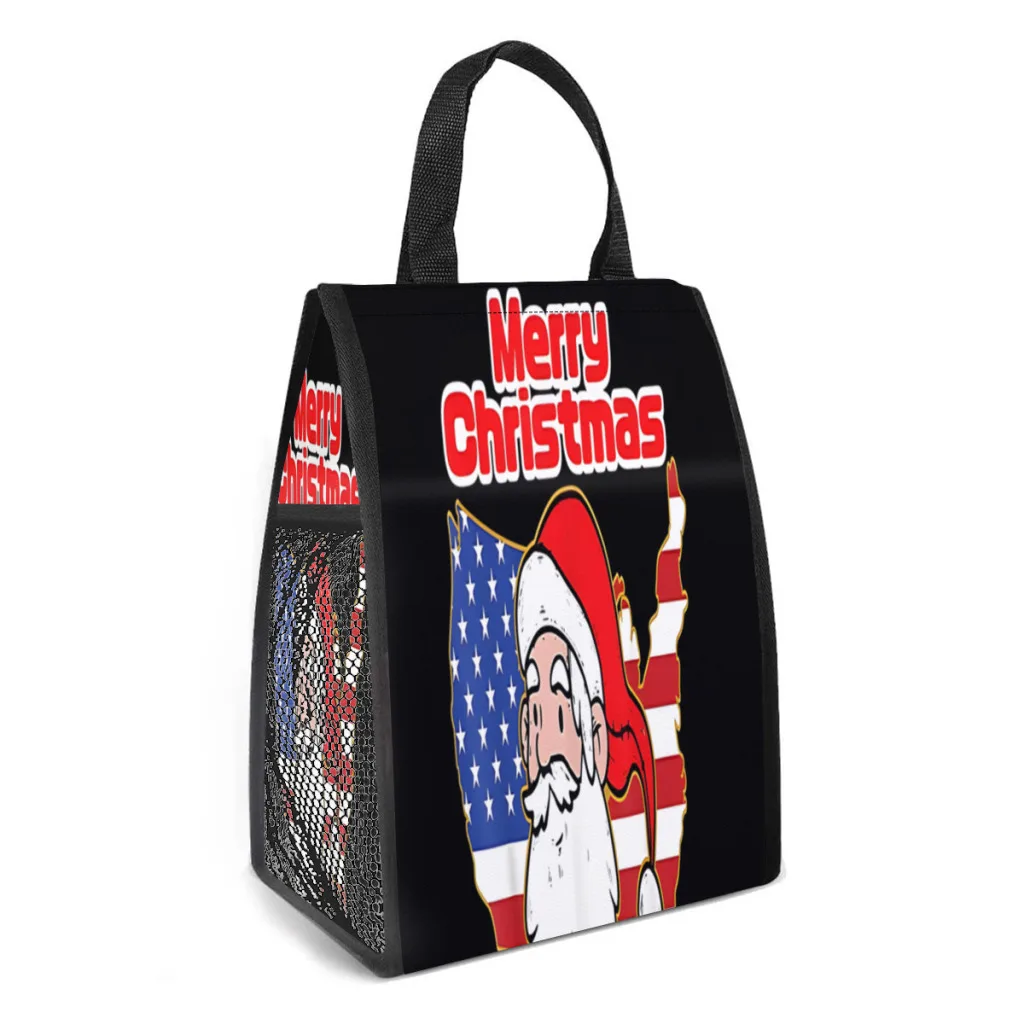 Merry Christmas America Santa Claus Usa Flag Lunch Box Women Resuable Leakproof Cooler Thermal Food Insulated Lunch Bag
Merry Christmas America Santa Claus Usa Flag Lunch Box Women Resuable Leakproof Cooler Thermal Food Insulated Lunch Bag