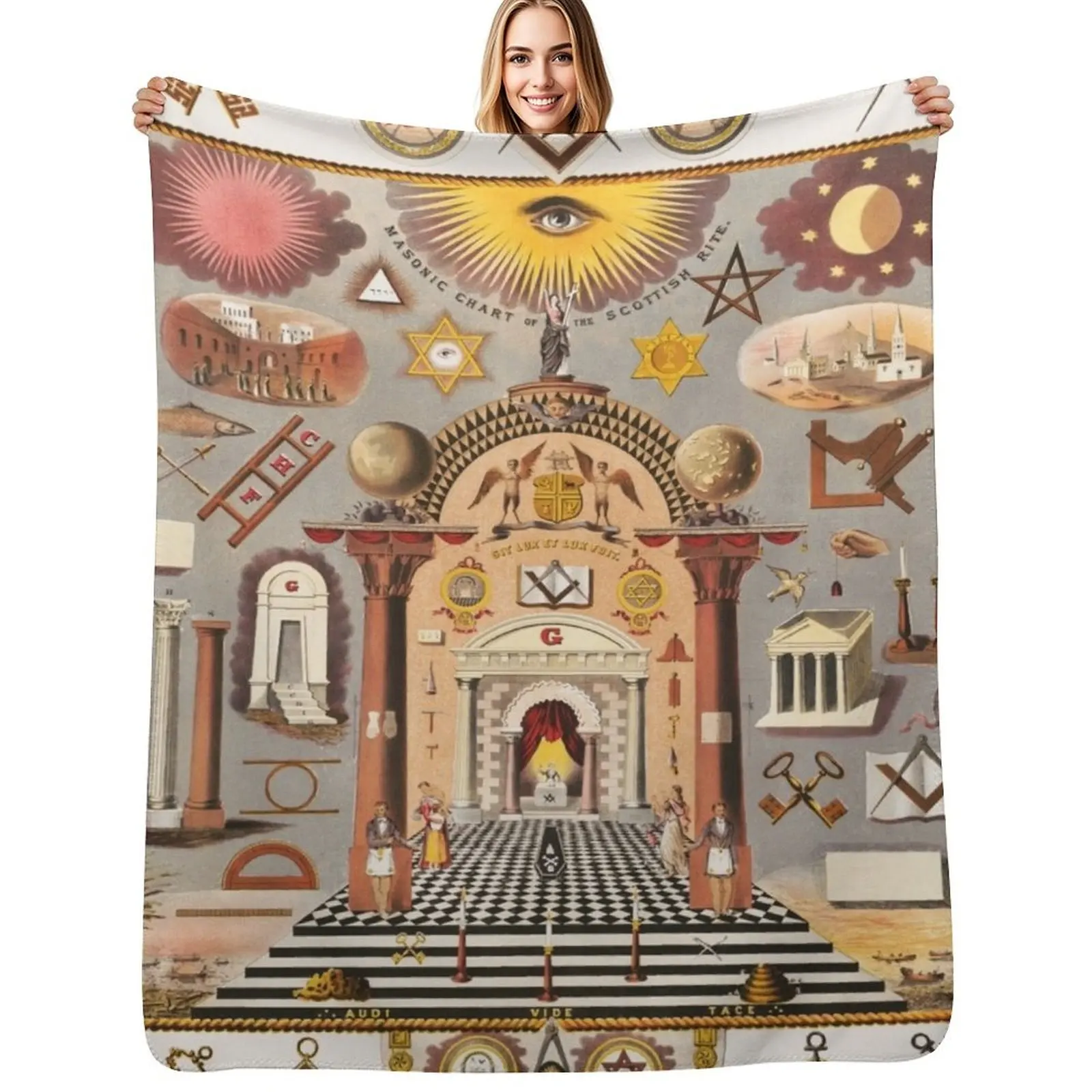 Masonic Chart Throw Blanket Warm Napping Blanket for Office Couch Bed
Masonic Chart Throw Blanket Warm Napping Blanket for Office Couch Bed