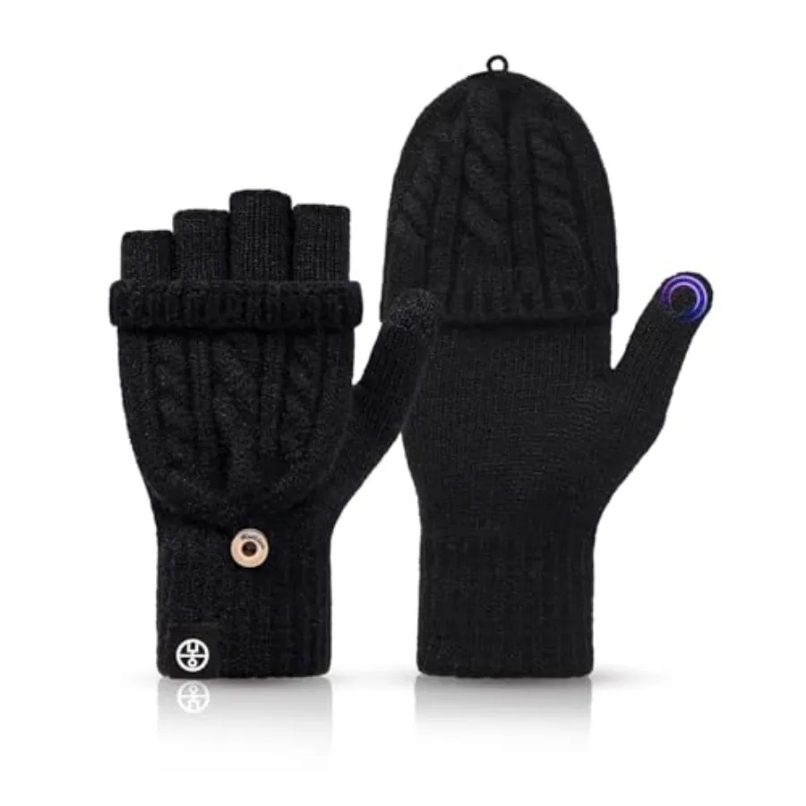 Winter Fingerless Gloves for Women Men Warm Knitted Convertible Mittens Flap Cover
Winter Fingerless Gloves for Women Men Warm Knitted Convertible Mittens Flap Cover