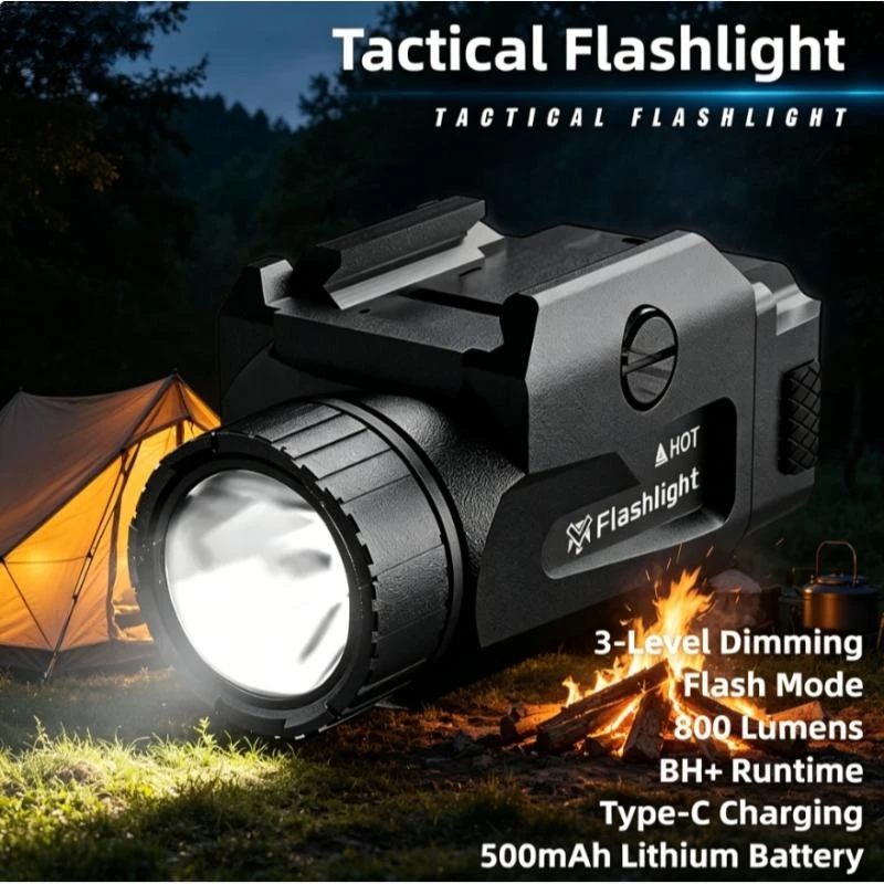800LM High Power Tactical LED Light 4 Lighting Modes USB Charging Quick Mount Picatinny Rail Sport Gear
800LM High Power Tactical LED Light 4 Lighting Modes USB Charging Quick Mount Picatinny Rail Sport Gear