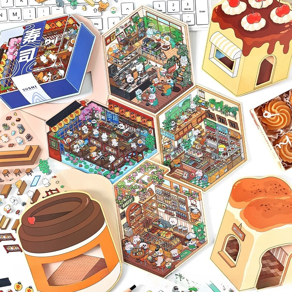 DIY Animal 3D Landscaping Stickers Miniature Scene Cabin Scene Stacking Pasting Hand Account Festival Birthday Gift for Child
DIY Animal 3D Landscaping Stickers Miniature Scene Cabin Scene Stacking Pasting Hand Account Festival Birthday Gift for Child