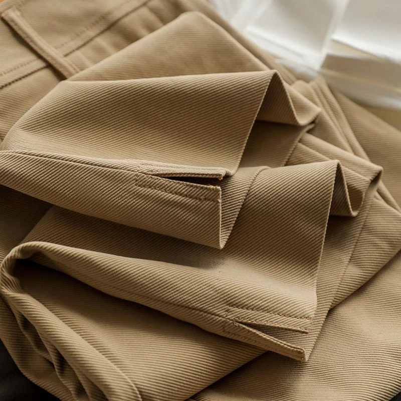 High Waist Slit Casual Pants Women's Straight Leg Long Trousers Brand Tag Cut off Commute Style Pure Color Korean Version
High Waist Slit Casual Pants Women's Straight Leg Long Trousers Brand Tag Cut off Commute Style Pure Color Korean Version