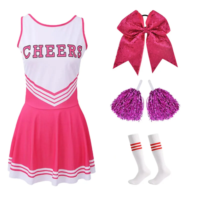 Cheerleading Outfit 4 Piece Set with Bow Student Dance Performance Costume CHEERS Uniform
Cheerleading Outfit 4 Piece Set with Bow Student Dance Performance Costume CHEERS Uniform