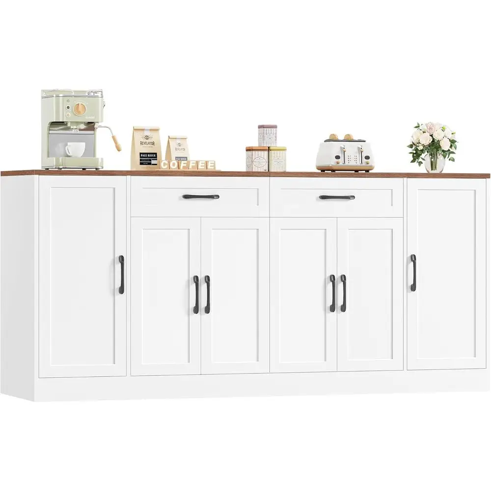 Large 71 Storage Sideboard with Adjustable Shelves and Soft-Close Doors, White, for Coffee Bar, Dining Room, Kitchen
Large 71 Storage Sideboard with Adjustable Shelves and Soft-Close Doors, White, for Coffee Bar, Dining Room, Kitchen